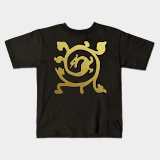 Medieval Style Metallic Gold Dragon Kids T-Shirt